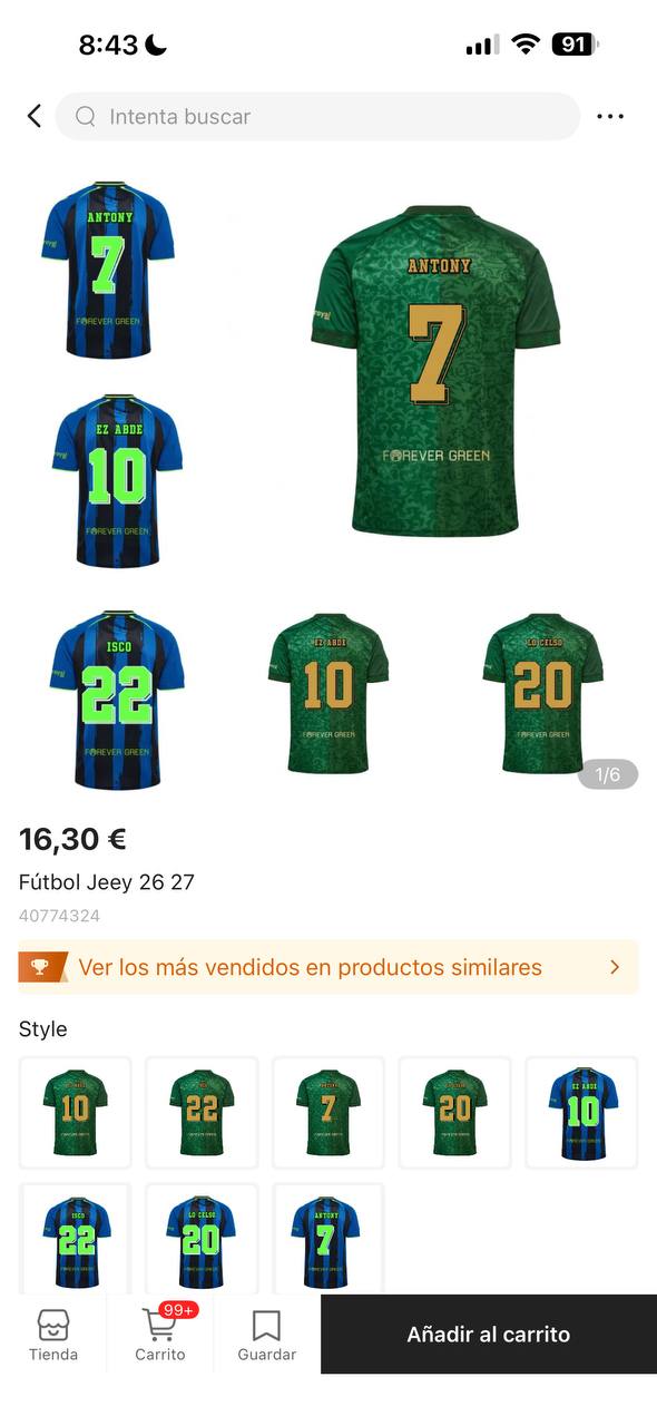 CAMIsetas Del Betis Con Dorsales