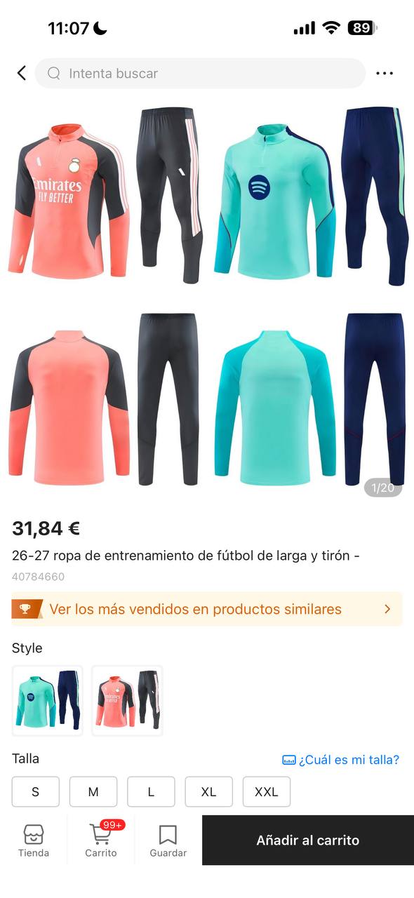 EntrenAMIento Real Madrid Y Barcelona 26/27 ⚽️ Football Training Tracksuit
