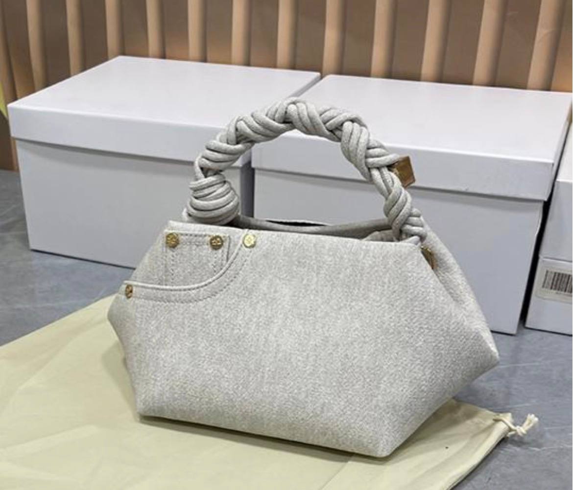 Grey top-handle handbag