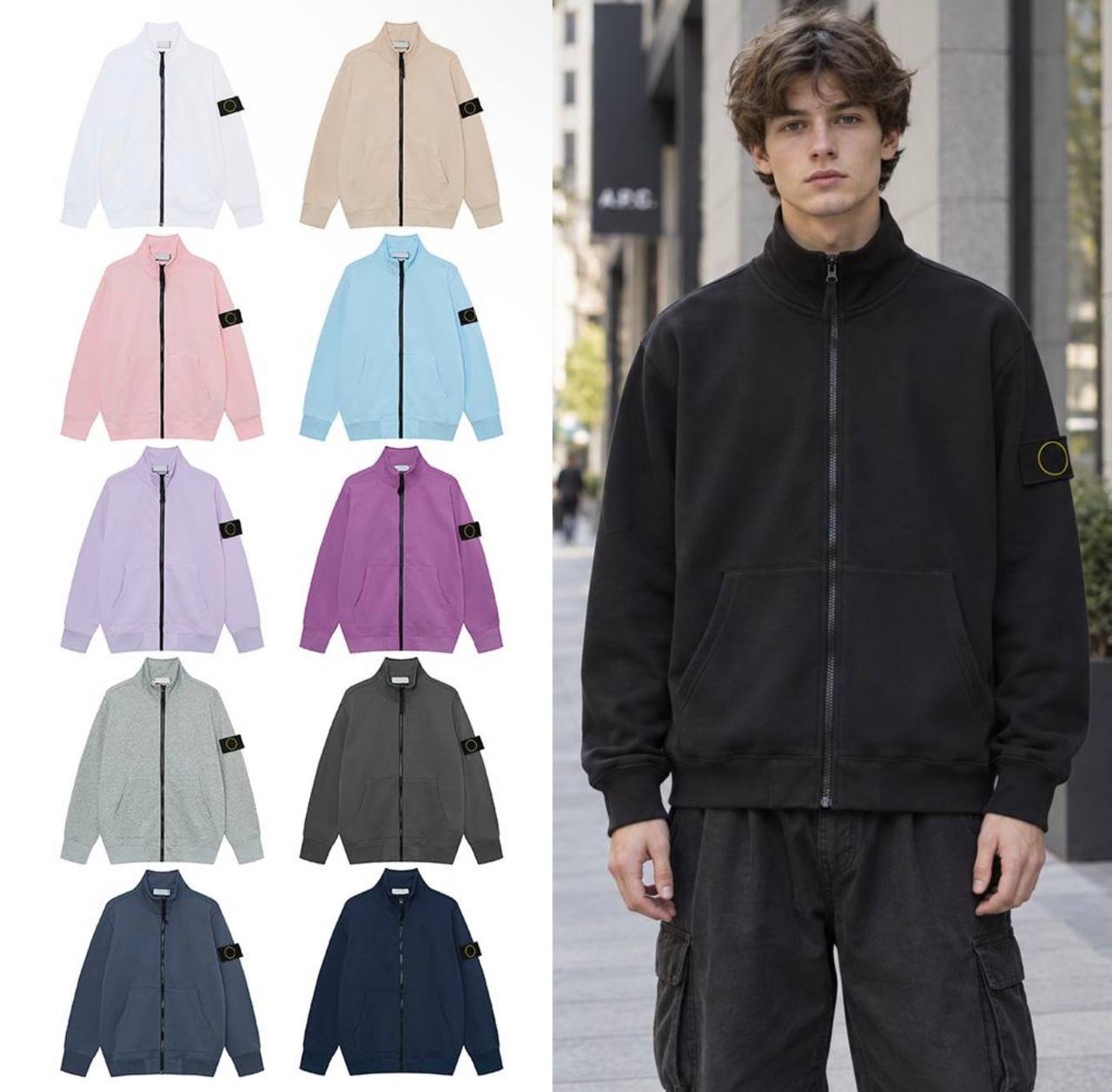 Stone Island Zip Up Bomber Jacket