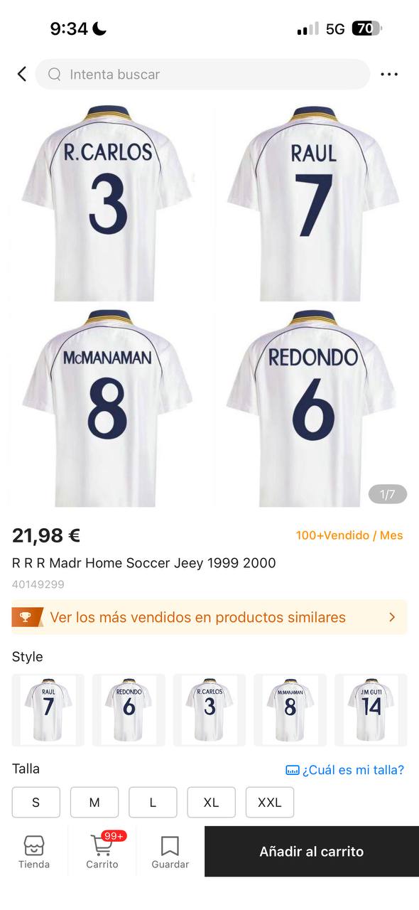 CAMIseta Retro Real Madrid 99/00 ⚽️