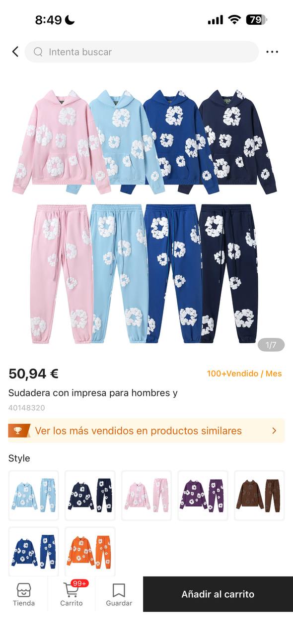DENlM TE4Rs Floral Hoodie & Jogger Tracksuit Set
