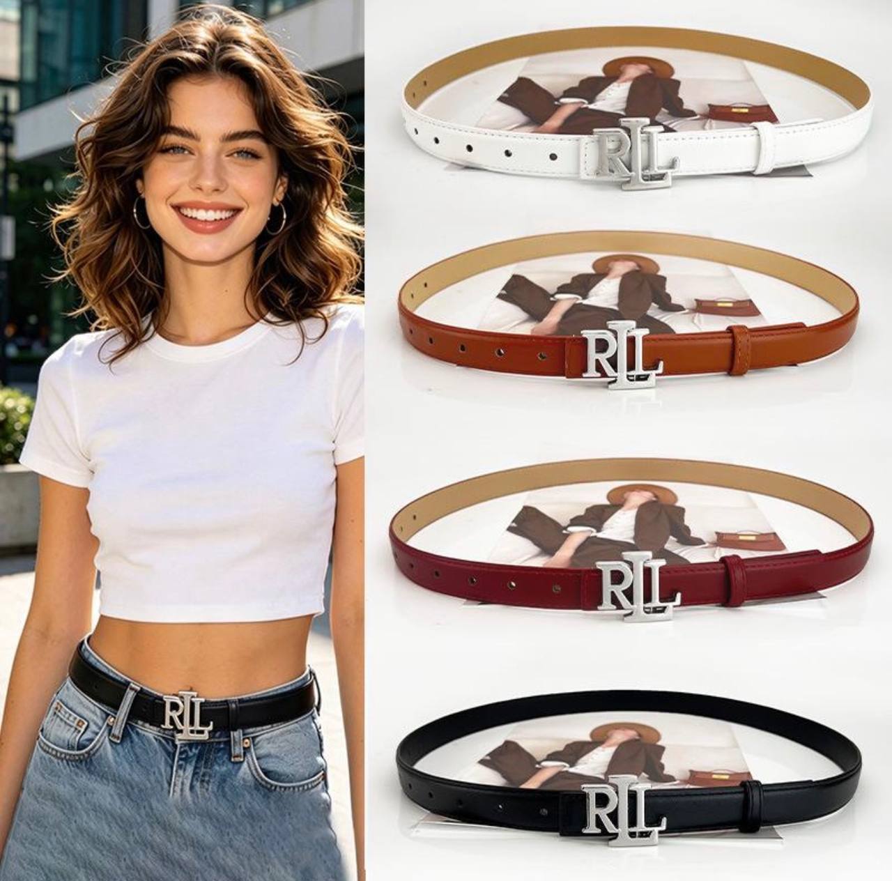 Ralph Lauren Skinny Logo Belt