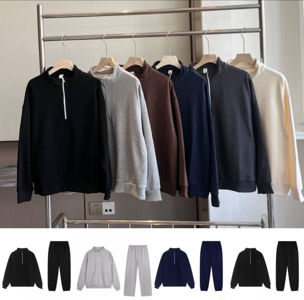 Alo Quarter Zip Sweatshirt & Matching Jogger Set