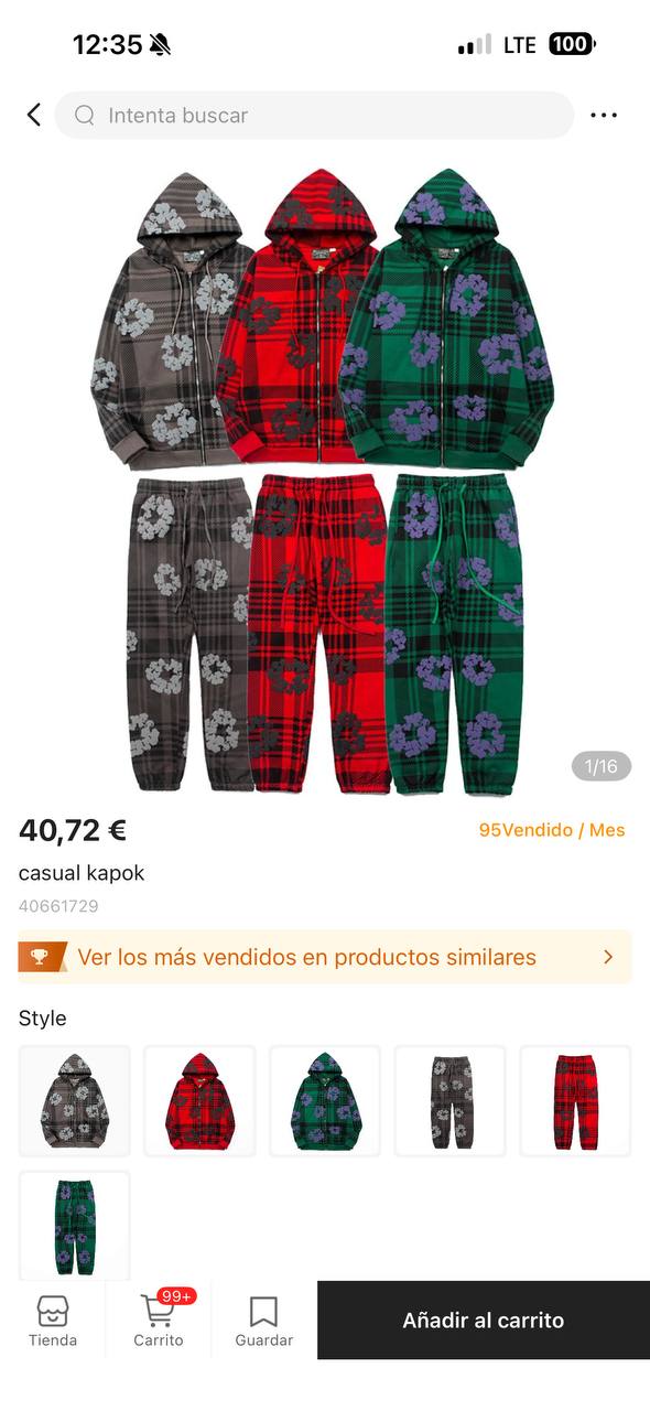 DENlM TE4Rs Hooded Tracksuit Set