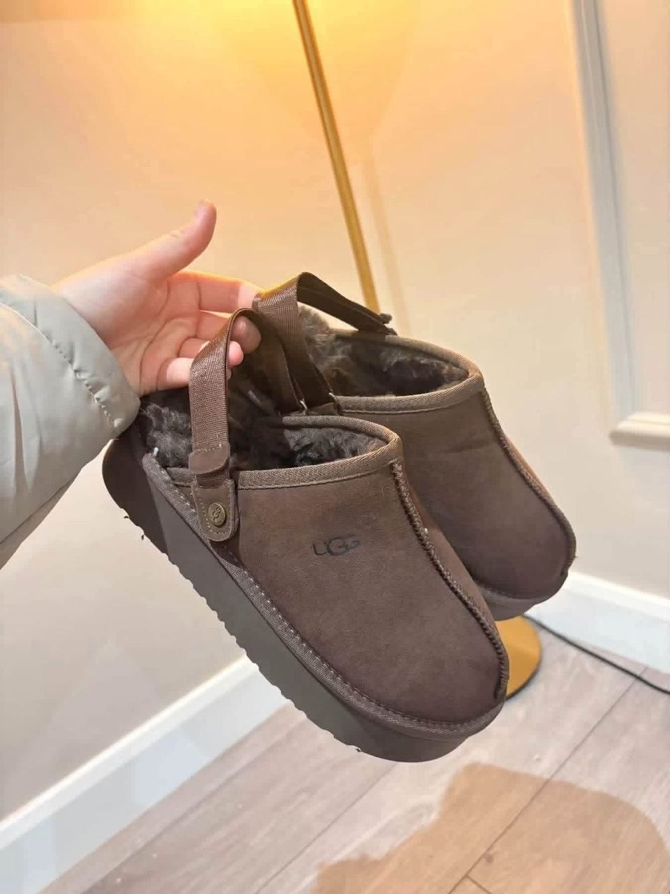 UGG Platform Suede Slippers