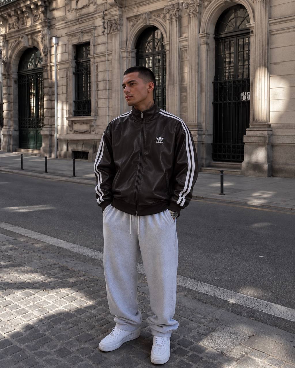 Adidas Leather Look Track Jacket