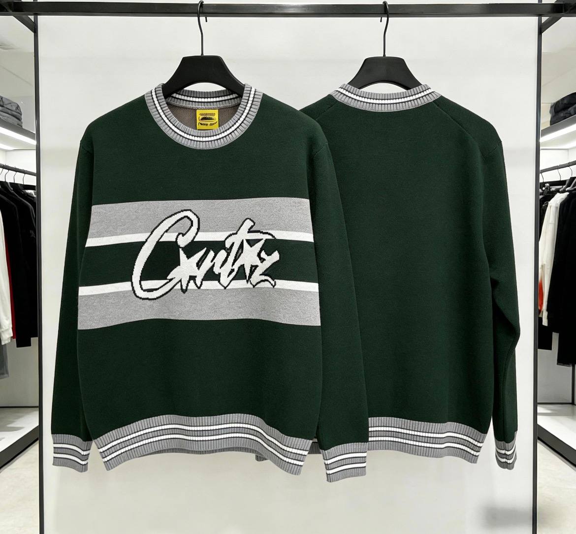 Graphic Striped Crew Neck Jumper