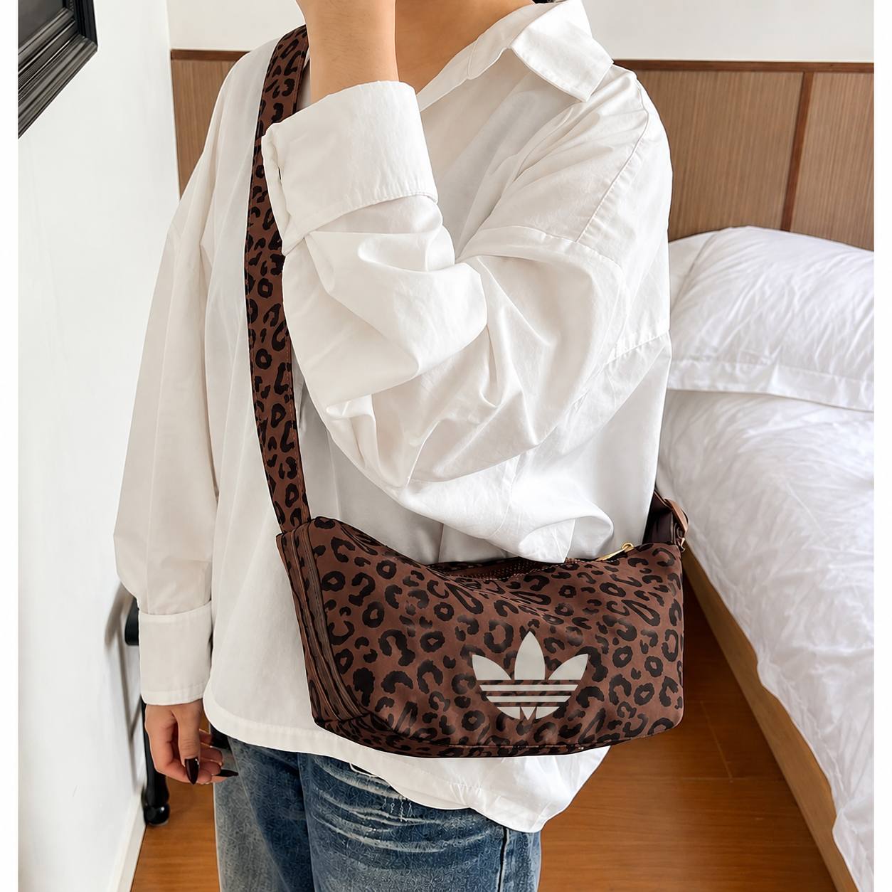 Adidas Leopard Print Shoulder Bag
