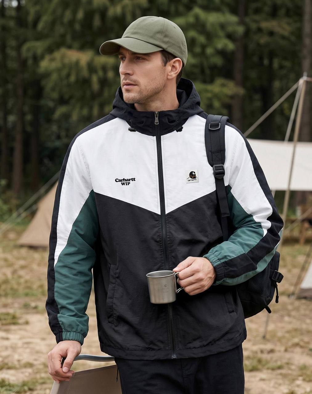 Carhartt WIP Colour Block Hooded Windbreaker Jacket