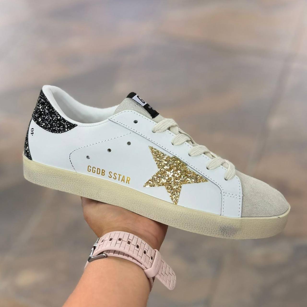 Golden Goose white low-top trainers