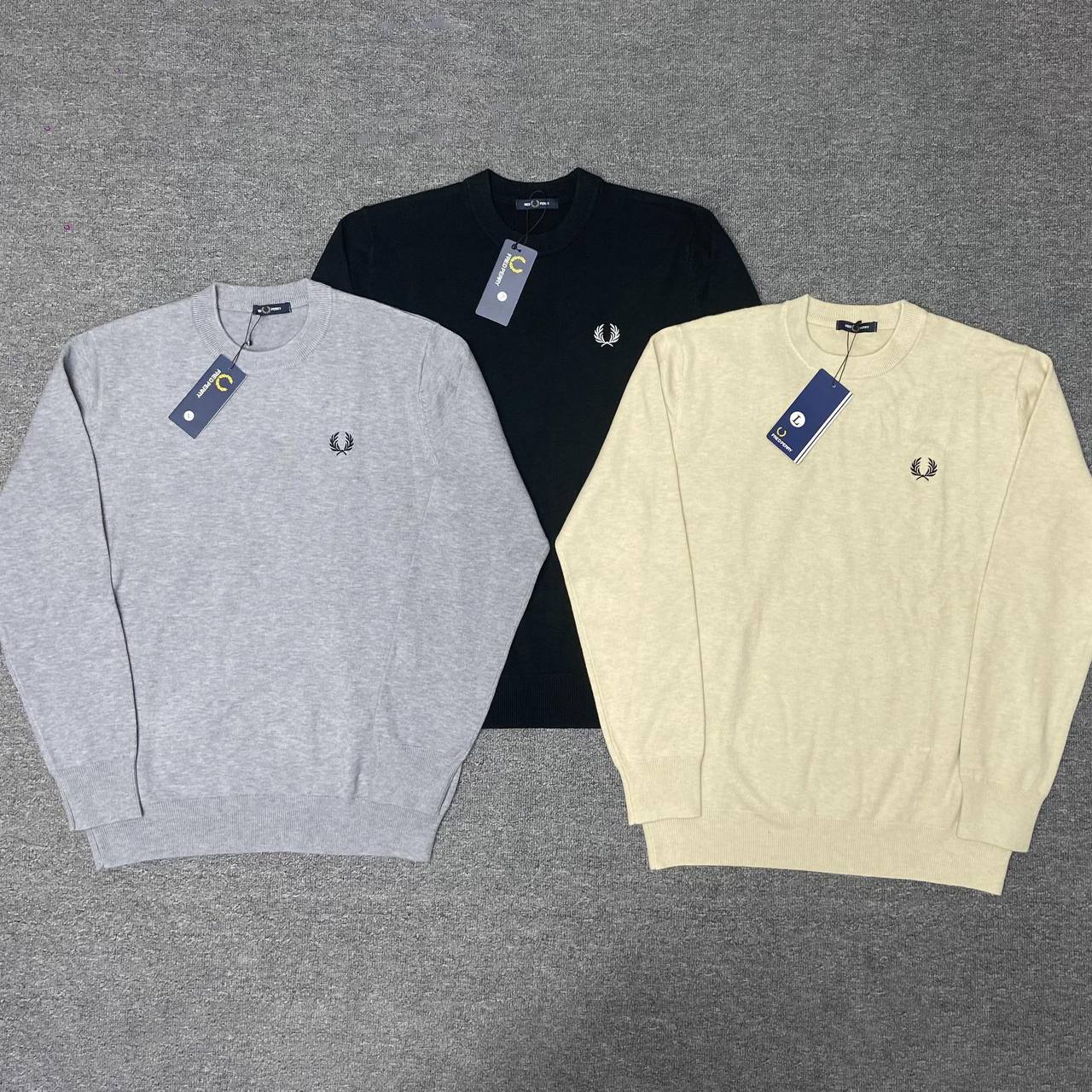 Fred Perry grey crew-neck sweatshirt