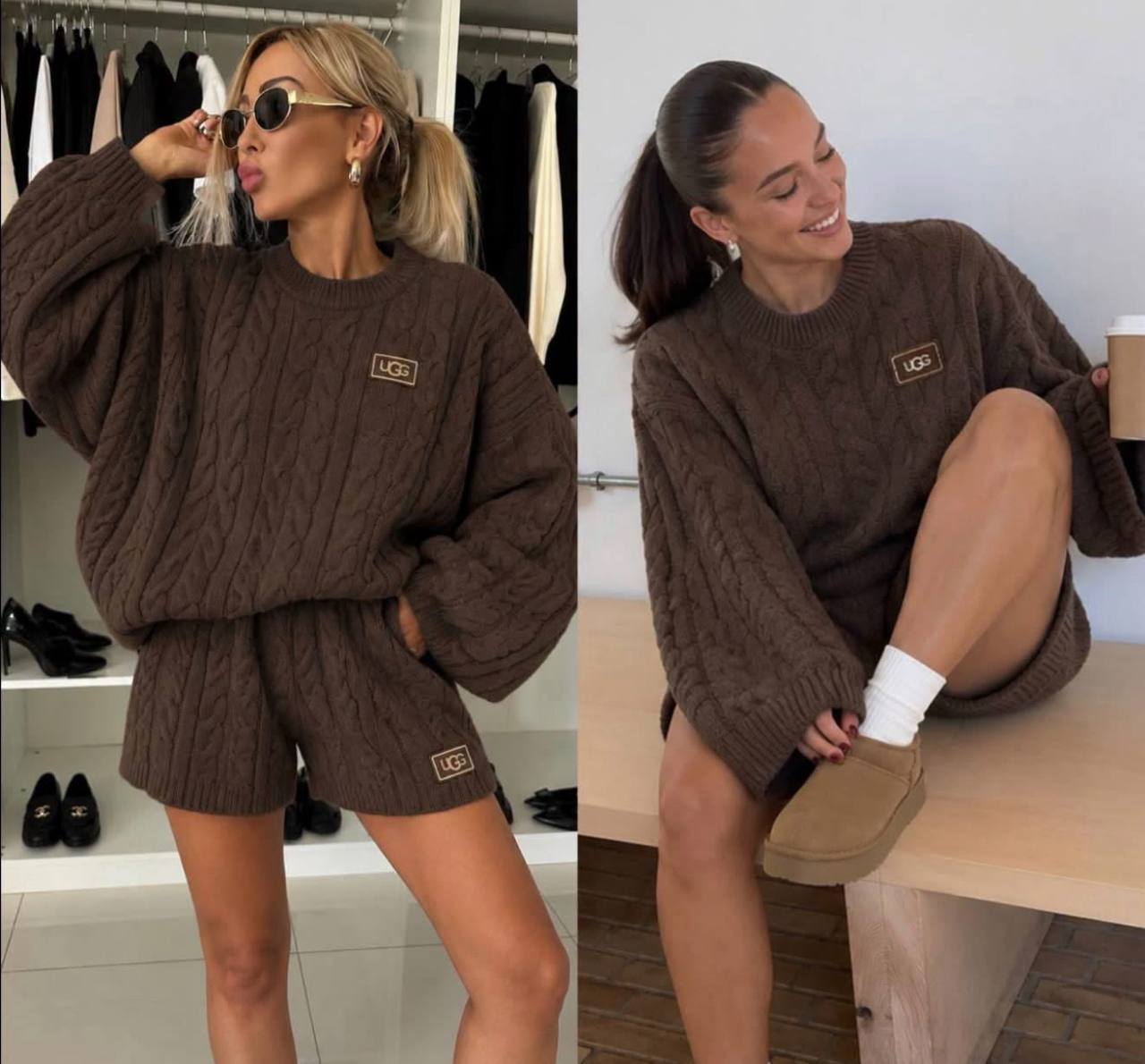 UGG Cable Knit Jumper & Matching Shorts Set