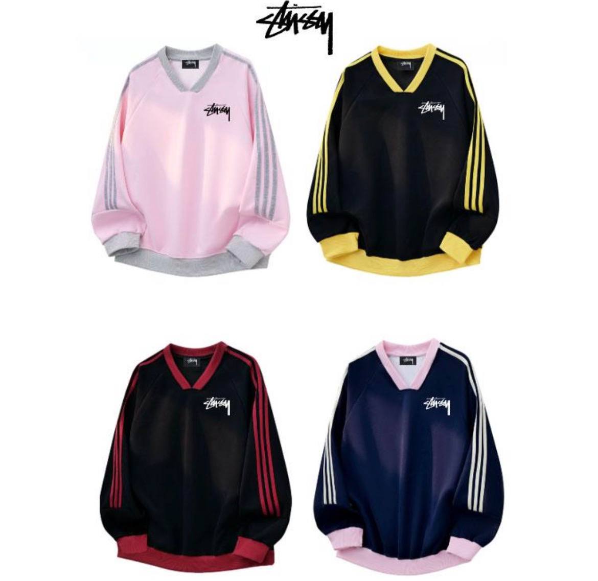 Stussy Long Sleeve V Neck Sweatshirt