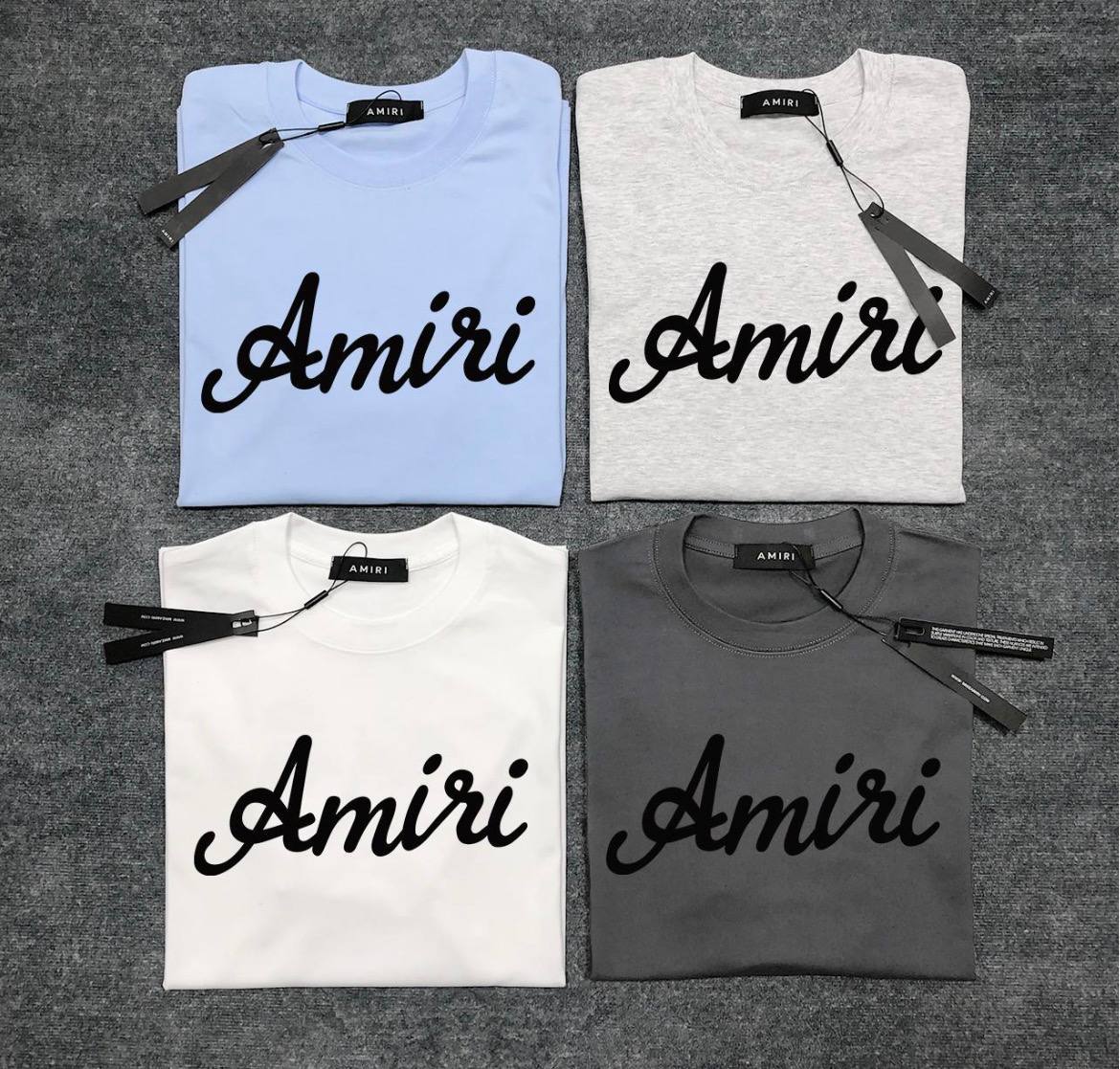 Amiri blue logo t-shirts