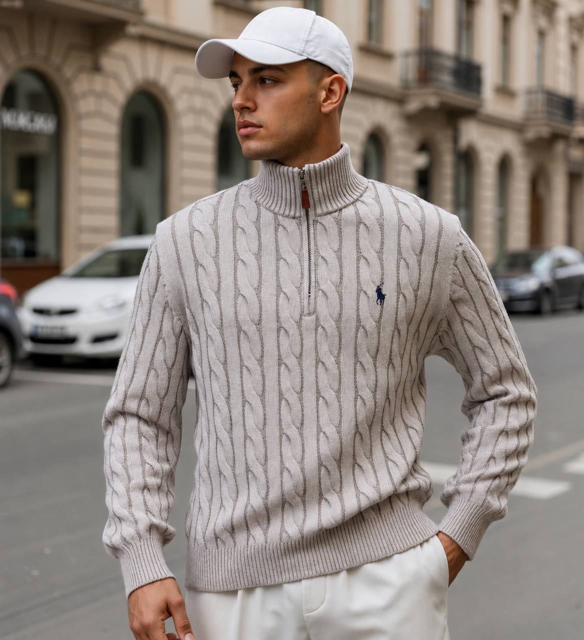 Polo Ralph Lauren Quarter Zip Cable Knit Jumper
