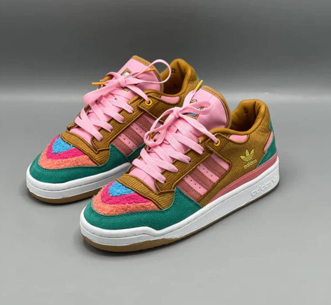 Adidas green low-top trainers
