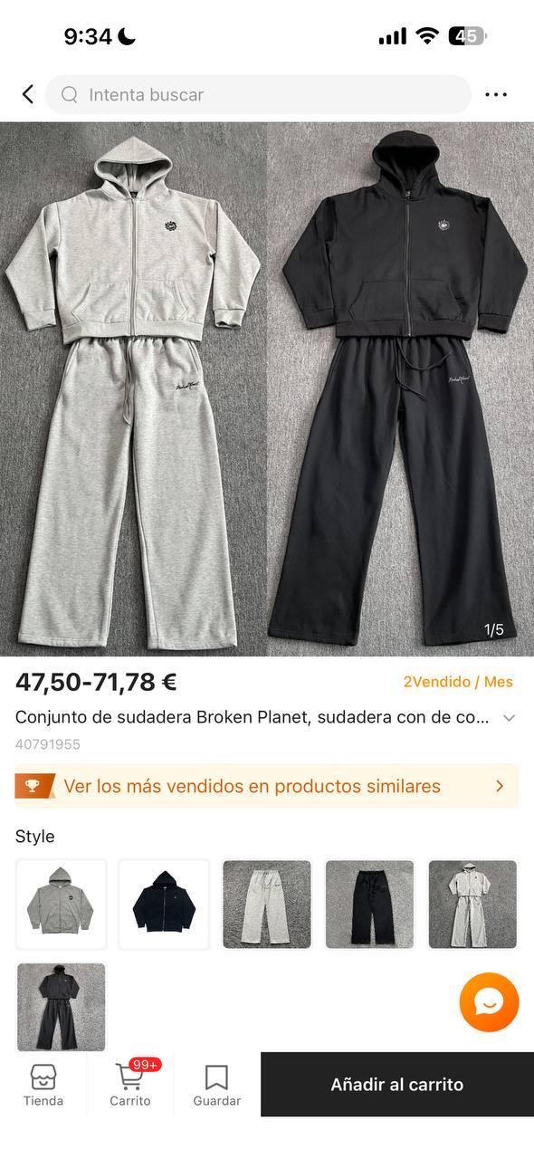 Broken Planet Zip Up Tracksuit Set