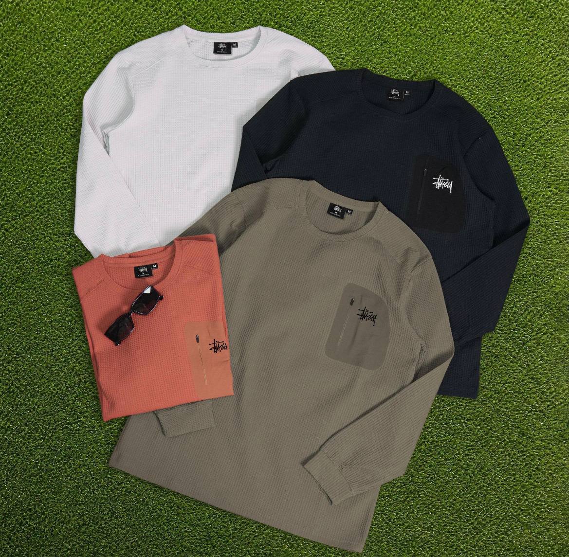 Stussy Long Sleeve Waffle Knit Tops